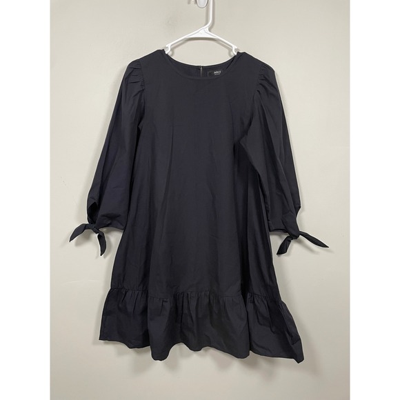 Able Dresses & Skirts - Able Long‎ Sleeve Ruffle Hem Mini Dress In Navy Size XS Casual Minimalist